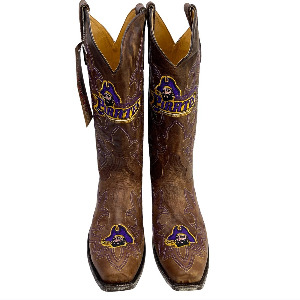 GAMEDAY BOOTS East Carolina Pirates NEW Embroidered Cowboy Boots ECU Size 10.5